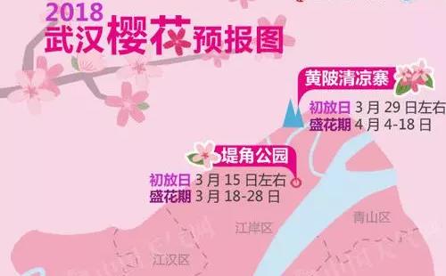 2018武漢櫻花預約+花期預測